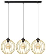 Lampadario a sospensione con filo MERCURE 3xE27/15W/230V oro/nero