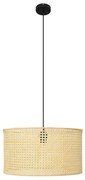 Lampadario a sospensione con filo ALBA 1xE27/15W/230V diametro 45 cm rattan/nero
