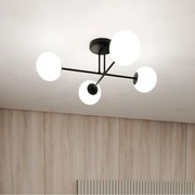 Lampadario da Soffitto in Acciaio ROMA 4 Nero 4xE14 Colore del corpo Bianco