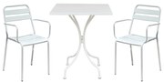 ROMANUS - set tavolo in metallo cm 60 x 60 x 72 h con 2 poltrone Romanus
