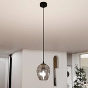 Lampadario a Sospensione in Acciaio e Vetro ISTAR Nero E27