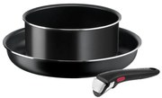 Tefal - Set 3 pezzi pentole INGENIO EASY COOK & CLEAN NERO