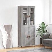 Credenza grigio sonoma 69,5x34x180 cm in legno multistrato