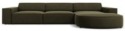 Divano angolare in velluto verde (angolo destro) Jodie - Micadoni Home