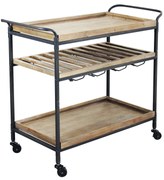 CARTY - carrello con ruote industrial in legno e acciaio