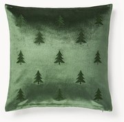Copricuscino in velluto con ricamo alberi di Natale Isadora