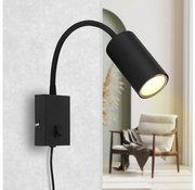 Globo 57911WB - Lampada flessibile da muro ROBBY 1xGU10/25W/230V nero
