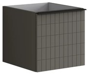 Struttura semi colonna da bagno Pixel 1 cassetto laccato opaco grigio carbone L 40 x H 40 x P 45.5 cm