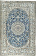 Nain Tappeto 210 x 310 Blu (Iran) Annodato A Mano