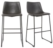 Set di 2 sgabelli da bar vintage PU nero 73cm NEW ROCK