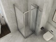 Box Doccia Cristallo 6mm 2 lati 1 fisso e 1 apertura rototraslante battente trasparente o opaco 75x80xh190 cm trasparente in arrivo a marzo