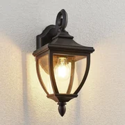 Lindby applique da esterno Cerys, nero, plastica, altezza 37 cm