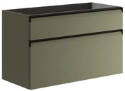 Mobile da bagno sotto lavabo Fusion verde salvia opaco L 99.5 x H 60 x P 45.5 cm 2 cassetti, lavabo non incluso