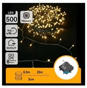 Aigostar - Catena luminosa natalizia LED da esterno, 500 LED, 8 funzioni, 4xAA, 25,3 m, bianco caldo