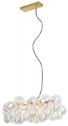 Lampada a sospensione di design oro con vetro arcobaleno 8 luci - Uvas