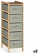 Cassettiera Grigio Legno Tessile 34 x 103 x 36 cm (2 Unità)