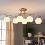 Plafoniera soffitto Svean Lindby, dimmerabile, Alluminio / Grigio / Zincato, Soggiorno / Sala da pranzo, Vetro, Moderno, Plafoniera
