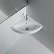 Kerasan "Cento" Lavabo Sospeso Angolare In Ceramica Finitura Bianco Lucido