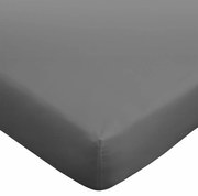 Lenzuolo grigio scuro in cotone egiziano elasticizzato 90x190 cm - Bianca