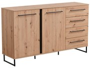 DODO - credenza con 2 ante e 4 cassetti colore rovere