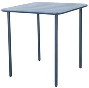 Tavolo da pranzo per giardino Cafe struttura e superficie in Acciaio  blu per 4 persone 70x70cm