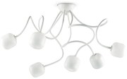 Plafoniera Moderna Octopus Materie Plastiche Bianco 6 Luci G9 3W 3000K