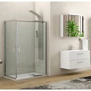 Kamalu - box doccia dimensioni 140x80 vetro trasparente altezza 180cm k410