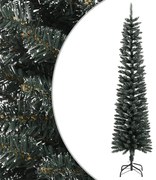 Albero di Natale Artificiale Sottile con Base Verde in PVC, 240 cm