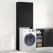 Mobile Per Lavatrice Rovere Nero 64x25,5x190 Cm /