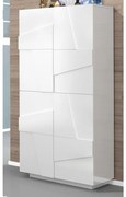 Scarpiera 4 ante L 81.2 x H 167.6 x P 39.2 cm 32 paia, bianco