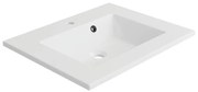 Lavabo integrale a incasso bacino al centro rettangolare Neo L 61 x H 11.2 x P 48.5 cm in composito minerale di resina gelificata bianco