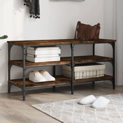 Panca porta scarpe rovere fumo 100x38,5x49cm legno multistrato