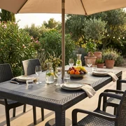 Tavolo Da Bar In Rattan PE Tidyard Con Piano In Vetro - Rettangolare 145x80x110 Cm - Tavolo Alto Da Giardino, Esterno, Nero - 3