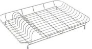 Scolapiatti basso in filo di ferro cromato , 43 x 33 x 7 cm - Addis