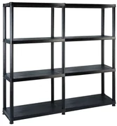 Scaffale A 4 Ripiani Nero 122x30,5x130 Cm İn Plastica /