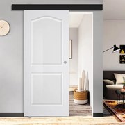 Porta scorrevole Empire in mdf bianco, L 96 x H 215 cm, con binario Atelier nero Sinistra