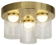 Highball led 3lt a filo, ottone satinato e vetro trasparente ip44