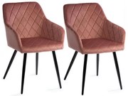 SET 2x Sedia da pranzo RICO rosa