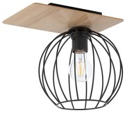 Lampadario a plafone CYBER 1xE27/60W/230V legno/nero