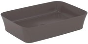 Lavabo da appoggio rettangolare in ceramica L 55 x P 38 x H 12.5 cm marrone