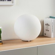 Lampada da tavolo Lindby Rhona, bianco, vetro opalino, Ø 25 cm, E27