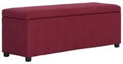 Panca con vano portaoggetti 116 cm rosso vino in poliestere