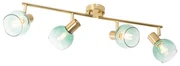 Faretto Art Déco oro con vetro verde 4 luci - VIDRO