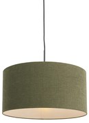 Lampada a sospensione nera paralume verde 50 cm - COMBI 1