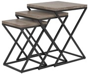 Eglo 424783 - SET 3x Tavolino d'appoggio CLONMANY marrone/nero