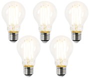 Set di 5 Lampadine LED E27 A60 Trasparenti 3,8W 806lm 2700K