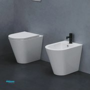 Azzurra Ceramica "Forma" Coppia Di Sanitari Terra FiloMuro Bianco Lucido