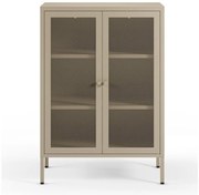 Armadietto color crema in metallo 70x100x40 cm Fayna – Marckeric