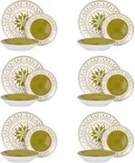 Servizio 18 piatti porcellana Mistral verde