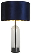 Lampada Scrivania Oxford Acciaio Ottone Tessuto Blu Scuro 1 Luce E27